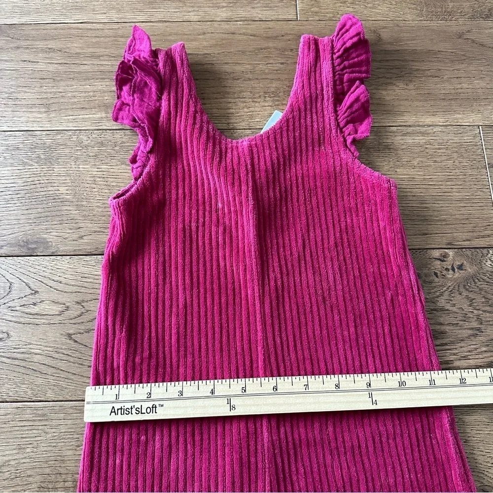Zara Girls RUFFLED CORDUROY Jumpsuit 2-3 Years Pink